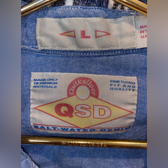 Vintage early 90’s Quiksilver Saltwater Denim Aztec Cotton Jacket L - Picture 4 of 10